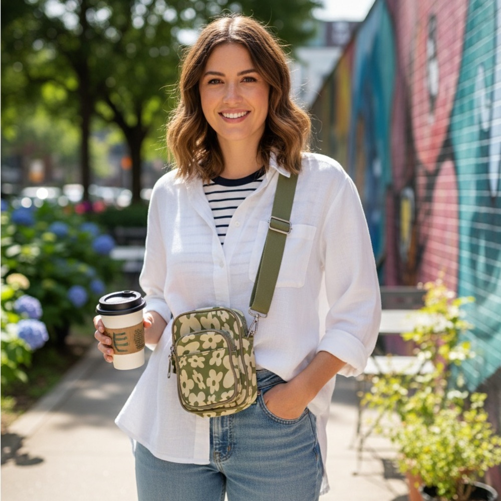 Stylish Green Crossbody Bag
